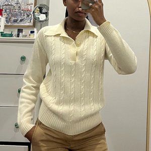 White knit sweater
